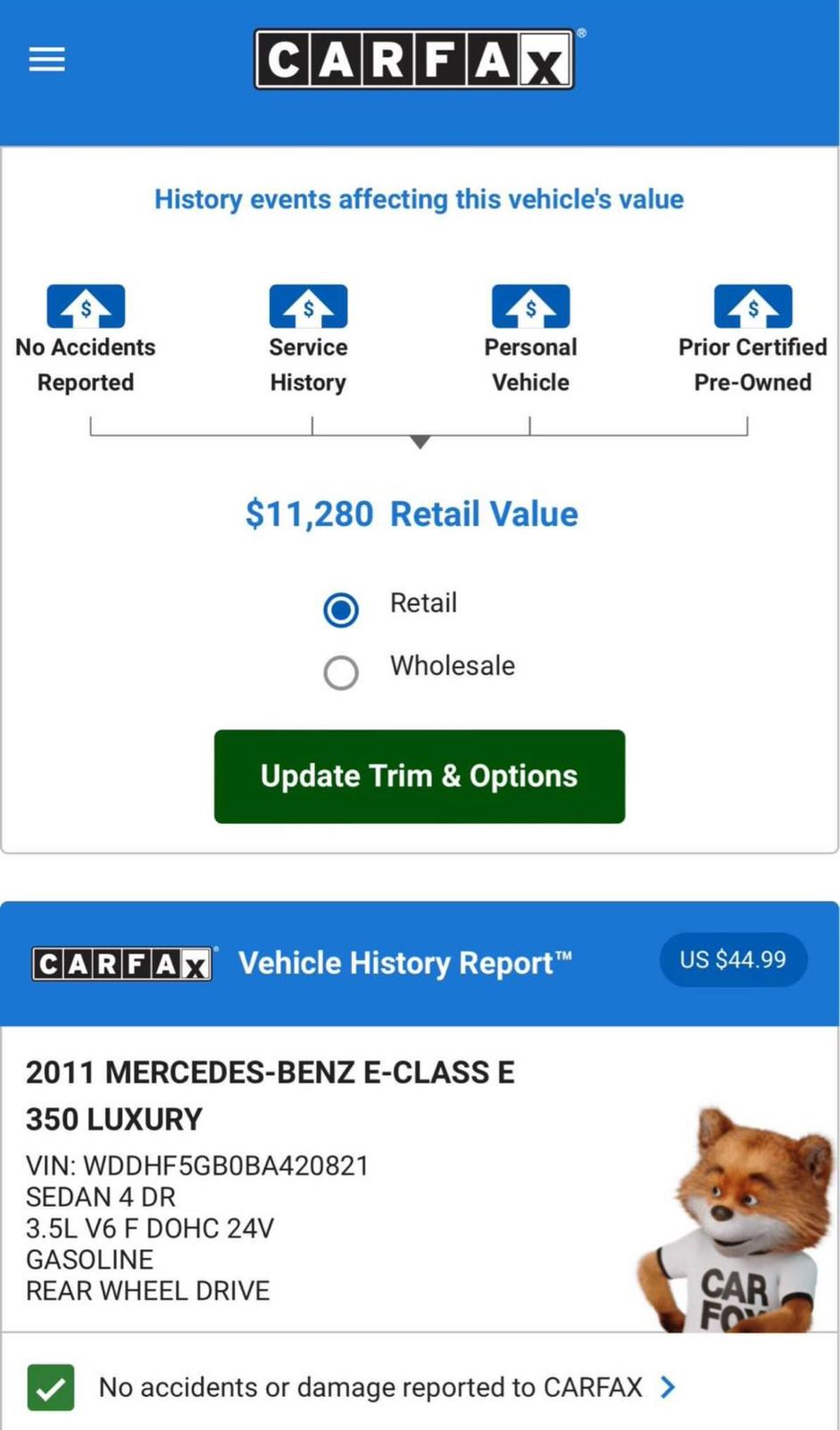 2011 MERCEDES-BENZ E-CLASS E 350 LUXURY with only 89,xxx miles!